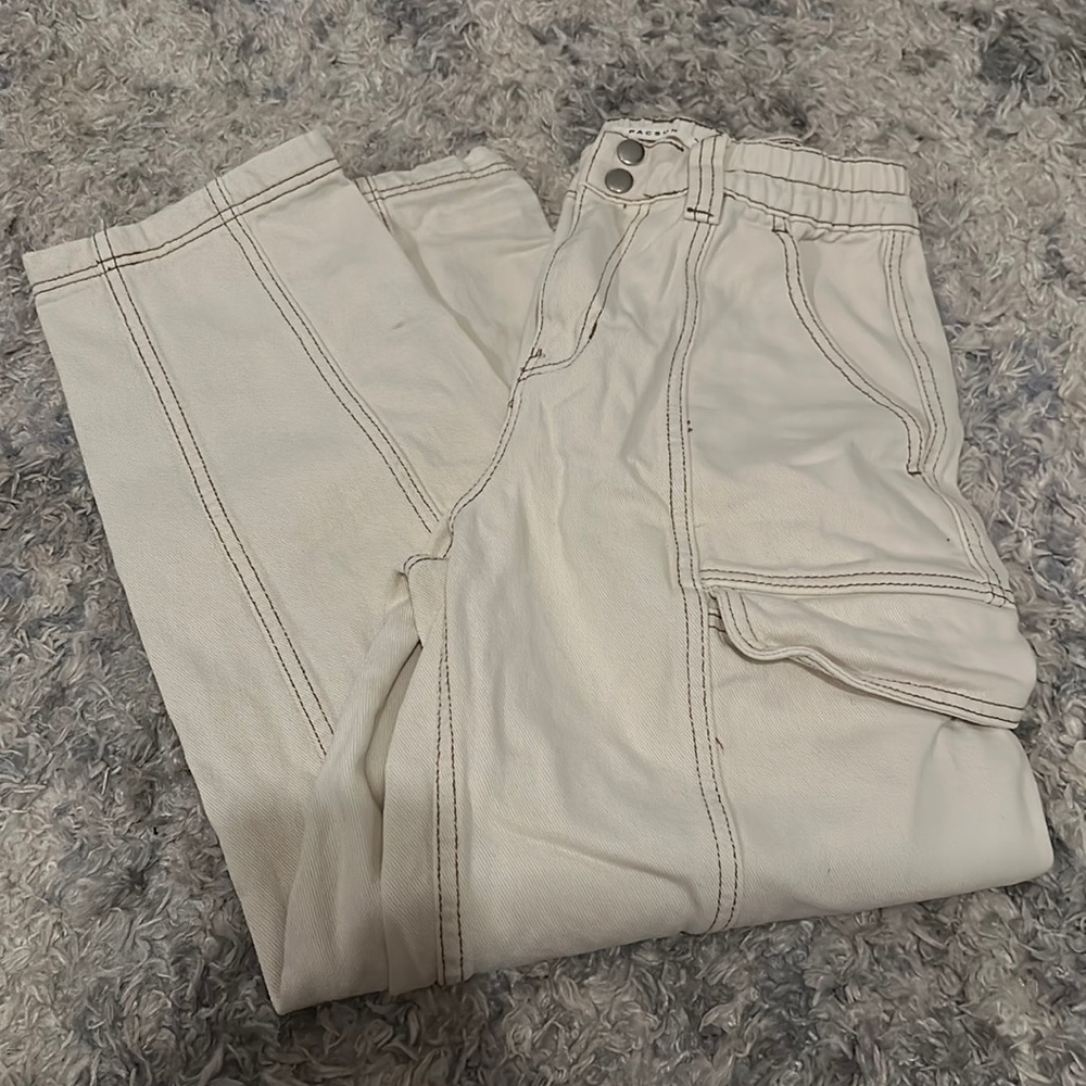 Cream Cargo Pants
